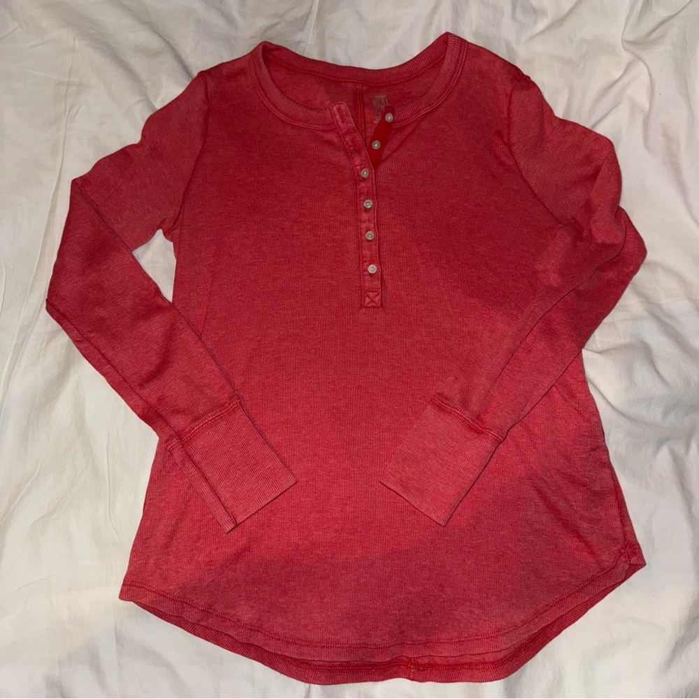Aerie Red long sleeve top Size Small